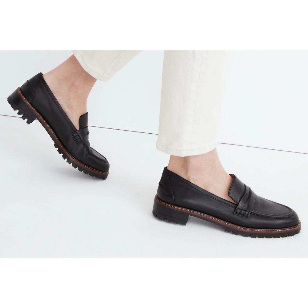 Madewell The Corrinne Lugsole Leather Loafer | Color: True Black | SZ: 7 - Picture 10 of 10